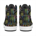 Embroidery Parrot Pattern Print High Top Leather Sneakers