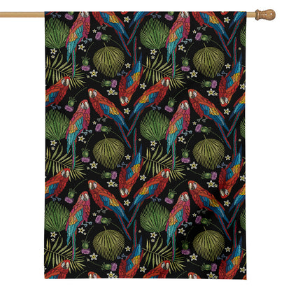 Embroidery Parrot Pattern Print House Flag