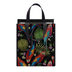 Embroidery Parrot Pattern Print Insulated Lunch Tote