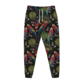 Embroidery Parrot Pattern Print Jogger Pants