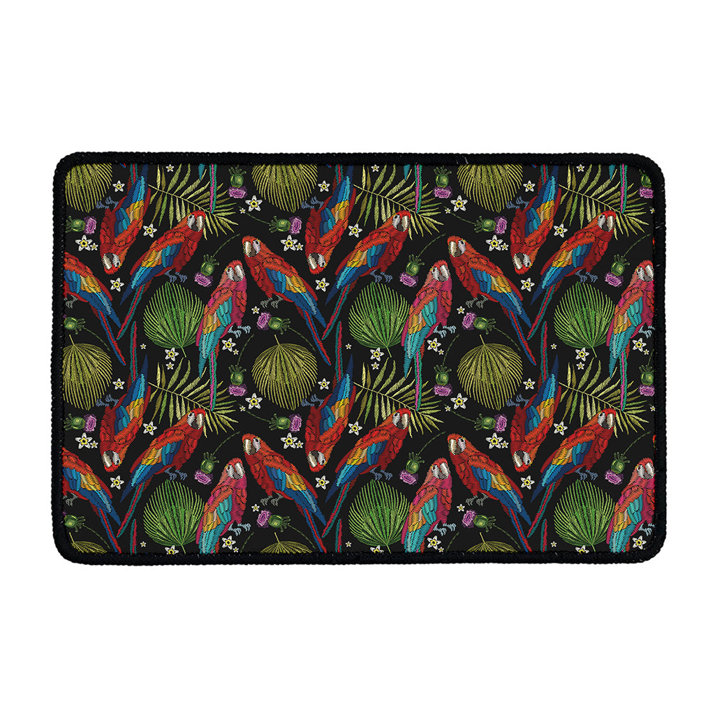 Embroidery Parrot Pattern Print Kitchen Mat