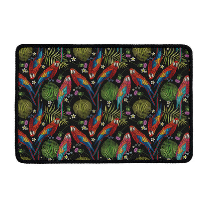 Embroidery Parrot Pattern Print Kitchen Mat