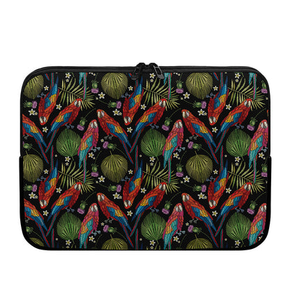 Embroidery Parrot Pattern Print Laptop Sleeve