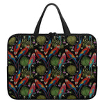 Embroidery Parrot Pattern Print Laptop Sleeve With Handle