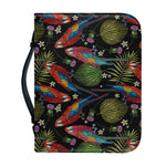 Embroidery Parrot Pattern Print Leather Bible Cover
