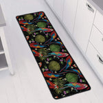 Embroidery Parrot Pattern Print Long Kitchen Mat