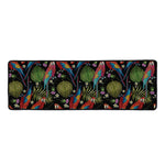Embroidery Parrot Pattern Print Long Kitchen Mat