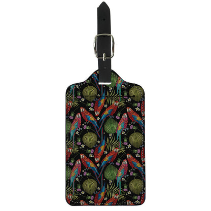 Embroidery Parrot Pattern Print Luggage Tag