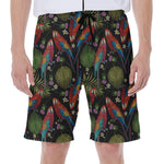 Embroidery Parrot Pattern Print Men's Beach Shorts