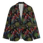 Embroidery Parrot Pattern Print Men's Blazer