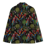 Embroidery Parrot Pattern Print Men's Blazer