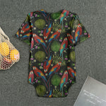 Embroidery Parrot Pattern Print Men's Bodysuit