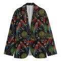 Embroidery Parrot Pattern Print Men's Cotton Blazer