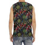 Embroidery Parrot Pattern Print Men's Fitness Tank Top