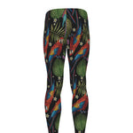 Embroidery Parrot Pattern Print Men's leggings