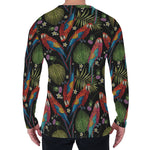 Embroidery Parrot Pattern Print Men's Long Sleeve T-Shirt