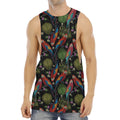 Embroidery Parrot Pattern Print Men's Muscle Tank Top