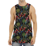 Embroidery Parrot Pattern Print Men's Muscle Tank Top