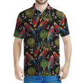 Embroidery Parrot Pattern Print Men's Polo Shirt