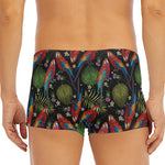 Embroidery Parrot Pattern Print Men's Short Boxer Briefs