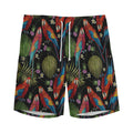 Embroidery Parrot Pattern Print Men's Athletic Shorts