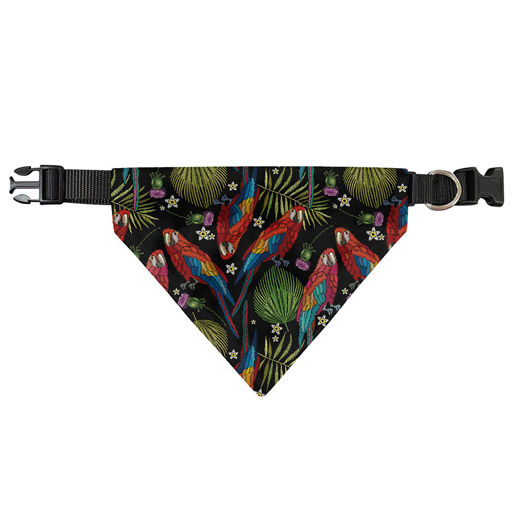 Embroidery Parrot Pattern Print Over The Collar Dog Bandana