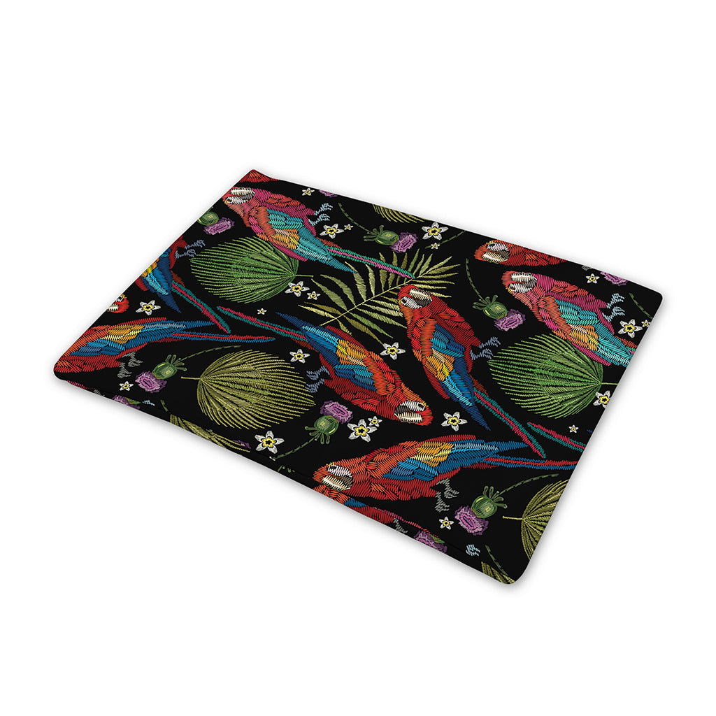 Embroidery Parrot Pattern Print Pet Cooling Mat Cover