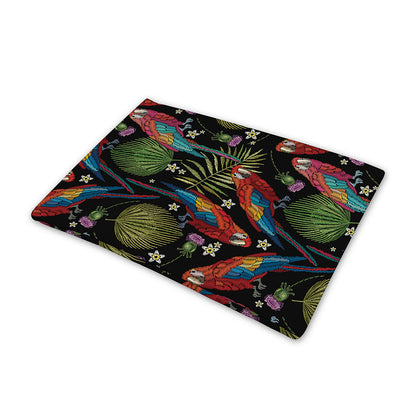 Embroidery Parrot Pattern Print Pet Cooling Mat Cover