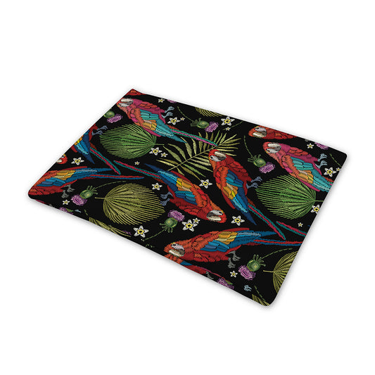 Embroidery Parrot Pattern Print Pet Cooling Mat Cover