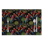 Embroidery Parrot Pattern Print Placemat