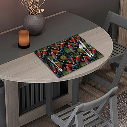 Embroidery Parrot Pattern Print Placemat