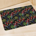 Embroidery Parrot Pattern Print Polyester Doormat