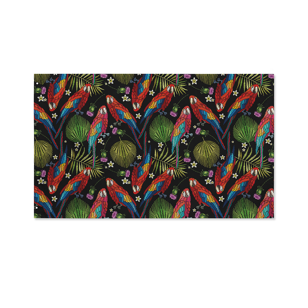 Embroidery Parrot Pattern Print Polyester Flag