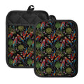 Embroidery Parrot Pattern Print Pot Holders With Pocket
