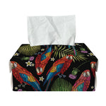 Embroidery Parrot Pattern Print Rectangle Tissue Box Cover