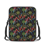 Embroidery Parrot Pattern Print Rectangular Crossbody Bag