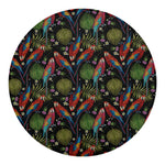 Embroidery Parrot Pattern Print Round Blanket
