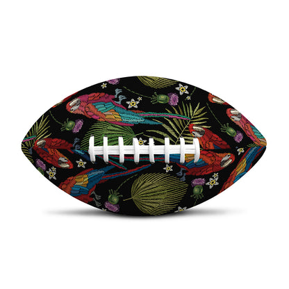 Embroidery Parrot Pattern Print Rugby Ball