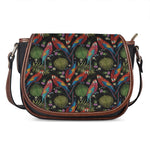 Embroidery Parrot Pattern Print Saddle Bag