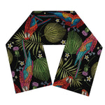 Embroidery Parrot Pattern Print Scarf