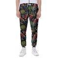 Embroidery Parrot Pattern Print Joggers