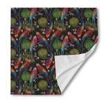 Embroidery Parrot Pattern Print Silk Bandana