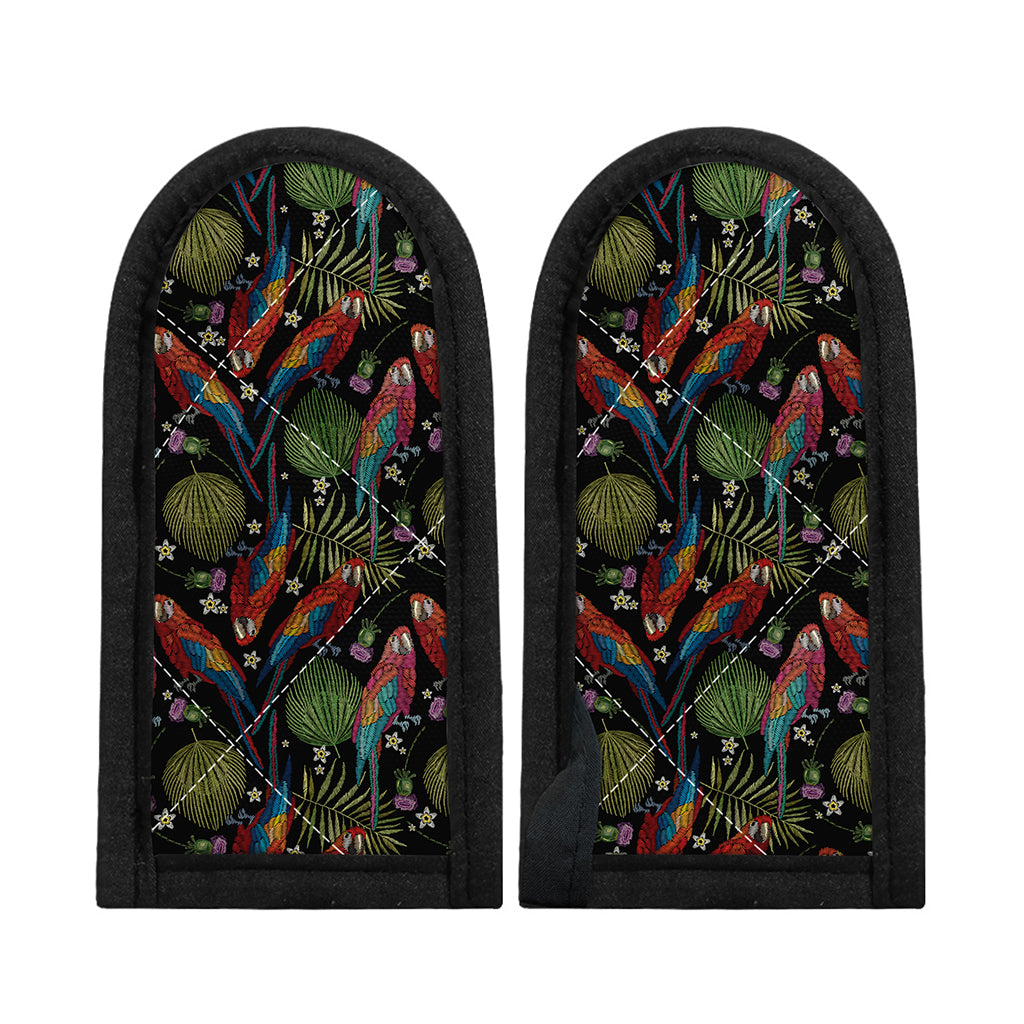 Embroidery Parrot Pattern Print Skillet Handle Cover