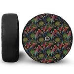 Embroidery Parrot Pattern Print Tire Cover With Camera Hole