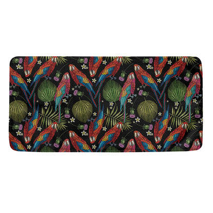Embroidery Parrot Pattern Print Towel