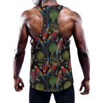 Embroidery Parrot Pattern Print Training Tank Top