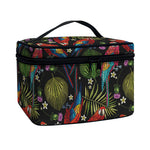 Embroidery Parrot Pattern Print Travel Makeup Bag