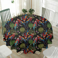 Embroidery Parrot Pattern Print Waterproof Round Tablecloth