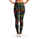 Embroidery Parrot Pattern Print Women's Leggings
