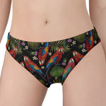 Embroidery Parrot Pattern Print Women's Panties